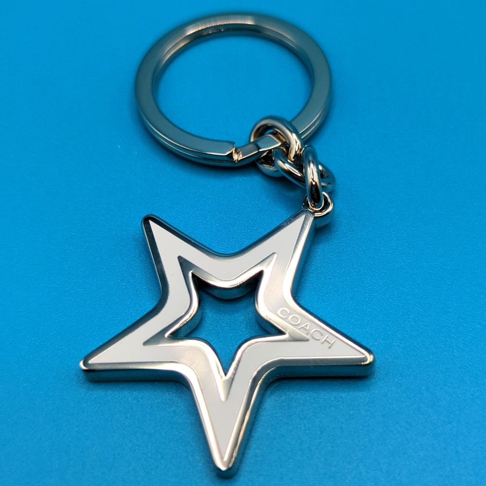 Coach Star Keychains in White Enamel NWOT